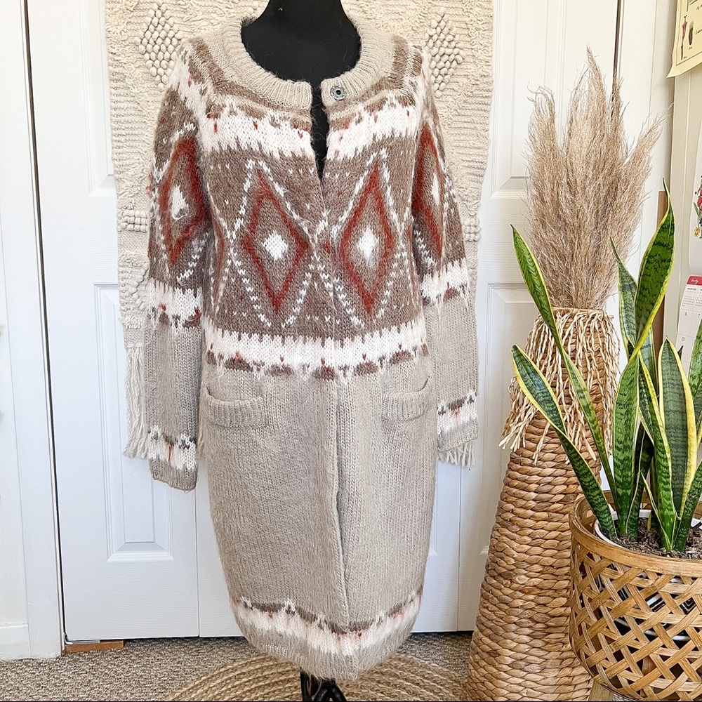 Free People Frosted Fair Isle Cardigan Jacket - Picture 3 of 11